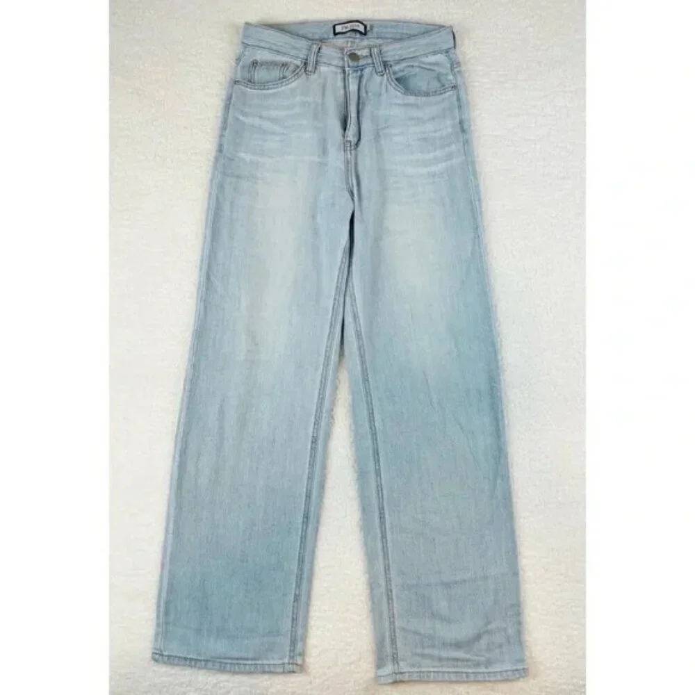 FM2050 Ren Wide Leg Whitewashed High Rise  Denim Jeans Medium